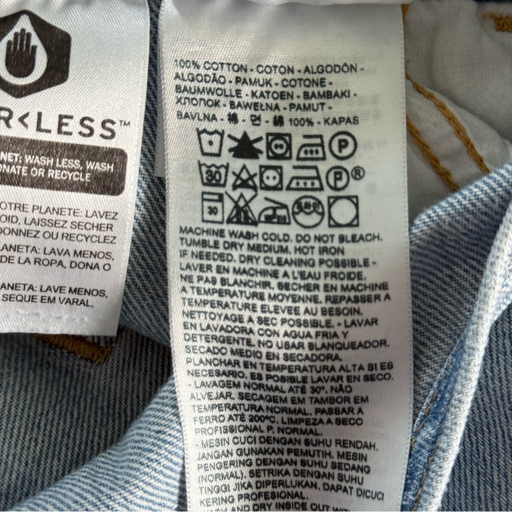 Levi Strauss distressed denim overalls purchased at Anthro - Picture 4 of 15